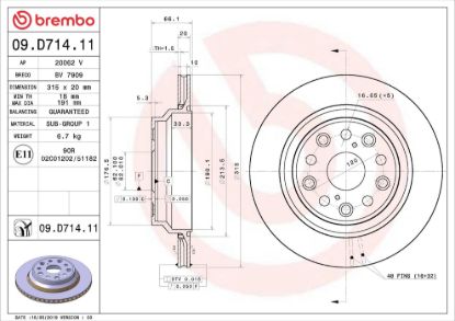 BREMBO BRAKE DISC - 09D71411