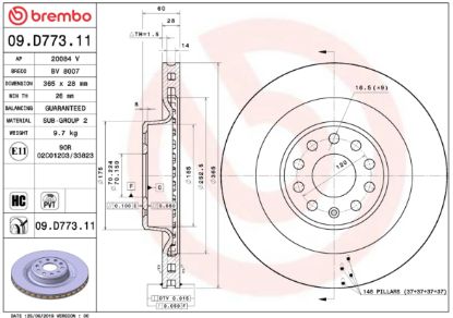 BREMBO BRAKE DISC - 09D77311