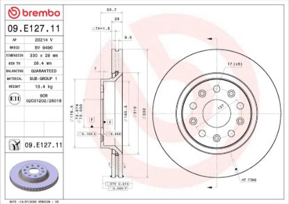 BREMBO BRAKE DISC - 09E12711