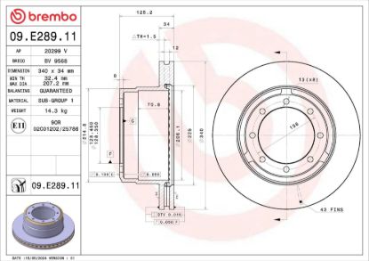 BREMBO BRAKE DISC - 09E28911
