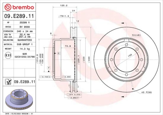 BREMBO BRAKE DISC - 09E28911