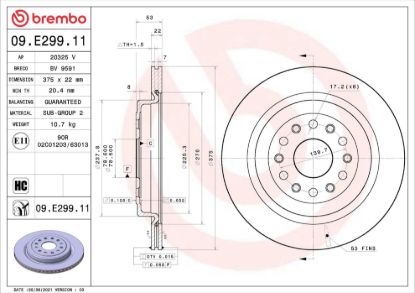 BREMBO BRAKE DISC - 09E29911