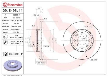 BREMBO BRAKE DISC - 09E49611