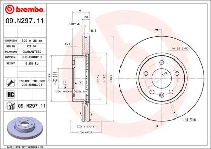 BREMBO DISC BRAKE ROTOR - 09N29711