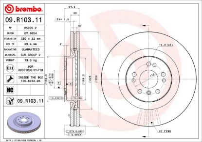 BREMBO DISC BRAKE ROTOR - 09R10311