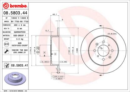 BREMBO DISC BRAKE ROTOR - 8580341