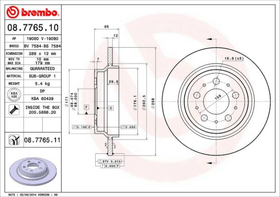 BREMBO DISC BRAKE ROTOR - 8776511