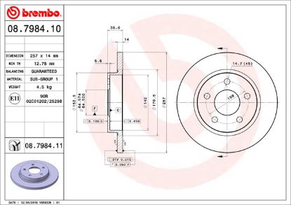 BREMBO DISC BRAKE ROTOR - 8798411