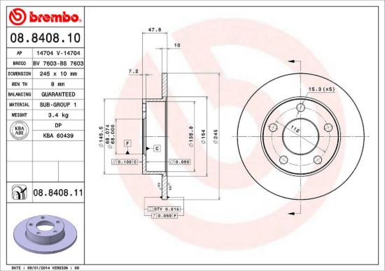 BREMBO DISC BRAKE ROTOR - 8840811