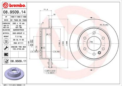 BREMBO DISC BRAKE ROTOR - 8950911