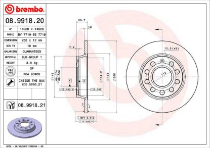 BREMBO DISC BRAKE ROTOR - 8991821