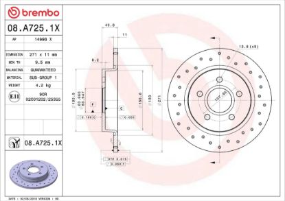 BREMBO BRAKE DISC - 8A7251XC02