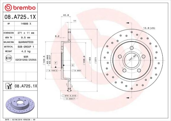 BREMBO BRAKE DISC - 8A7251XC02