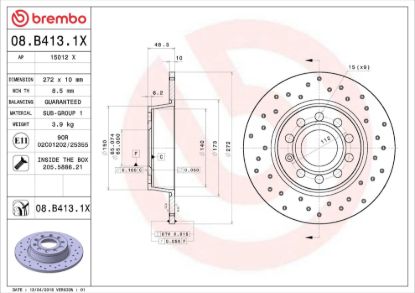 BREMBO BRAKE DISC - 8B4131XC02