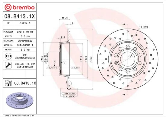 BREMBO BRAKE DISC - 8B4131XC02