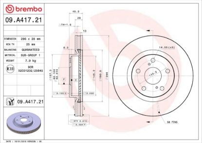 BREMBO BRAKE DISC - 9A41721C02