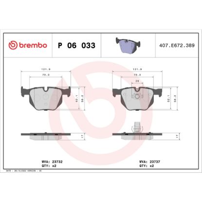 BREMBO DISC BRAKE PAD SET - P06033