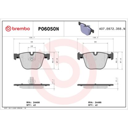 BREMBO DISC BRAKE PAD SET - P06050N