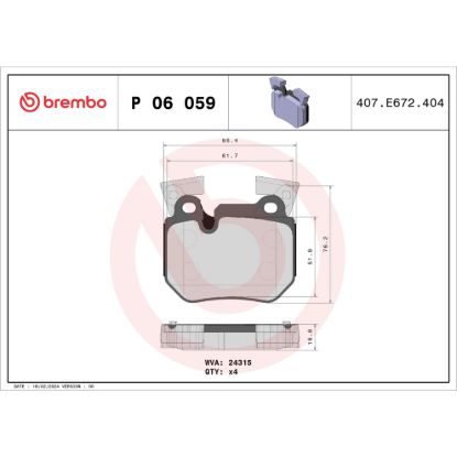 BREMBO DISC BRAKE PAD SET - P06059