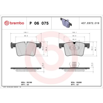 BREMBO DISC BRAKE PAD SET - P06075