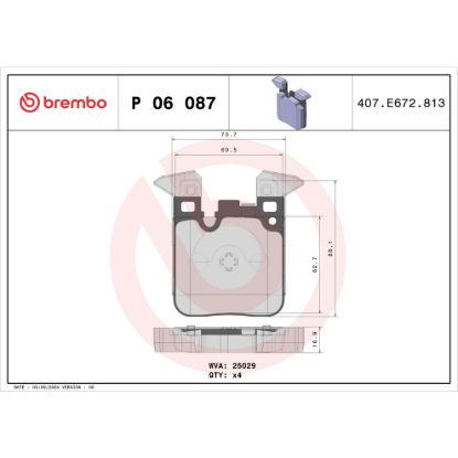 BREMBO DISC BRAKE PAD SET - P06087