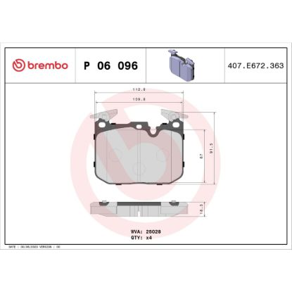 BREMBO DISC BRAKE PAD SET - P06096