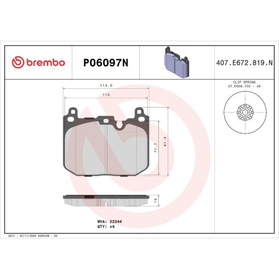 BREMBO DISC BRAKE PAD SET - P06097N