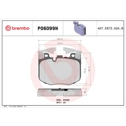 BREMBO DISC BRAKE PAD SET - P06099N