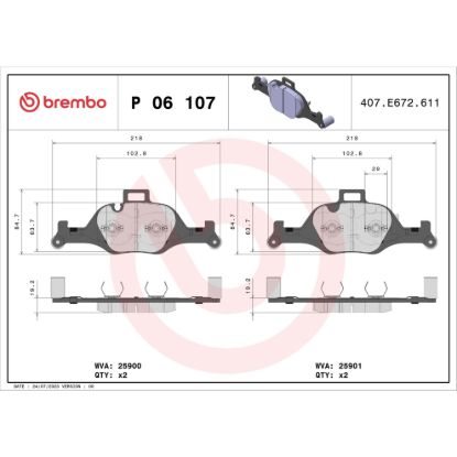 BREMBO DISC BRAKE PAD SET - P06107
