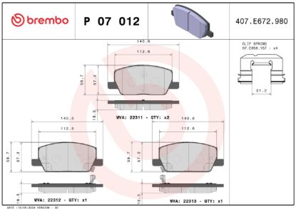 BREMBO BRAKE PAD - P07012
