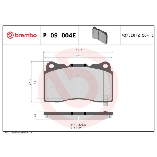 BREMBO BRAKE PAD - P09004E
