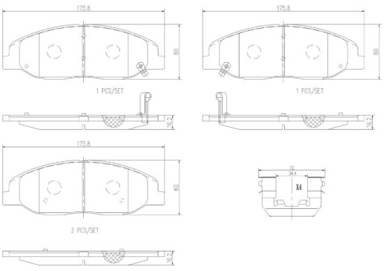 BREMBO DISC BRAKE PAD SET - P09016N