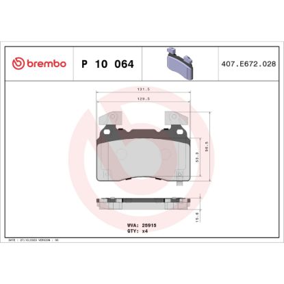 BREMBO DISC BRAKE PAD SET - P10064