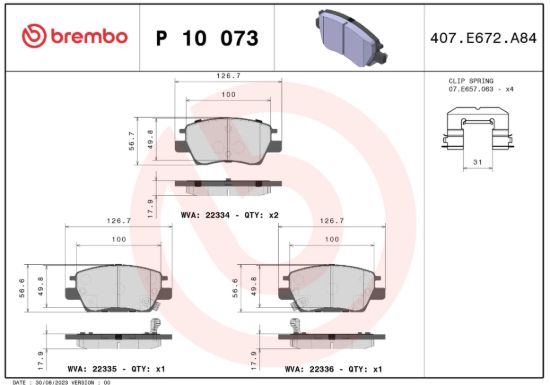 BREMBO BRAKE PAD - P10073