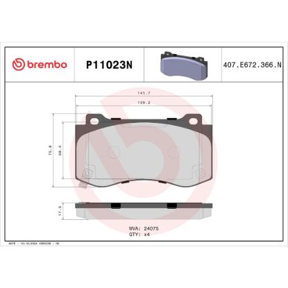 BREMBO DISC BRAKE PAD SET - P11023N