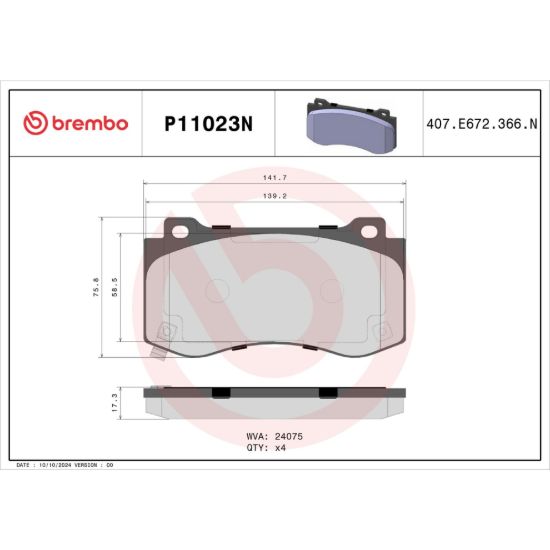 BREMBO DISC BRAKE PAD SET - P11023N