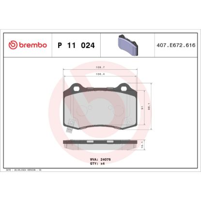 BREMBO DISC BRAKE PAD SET - P11024