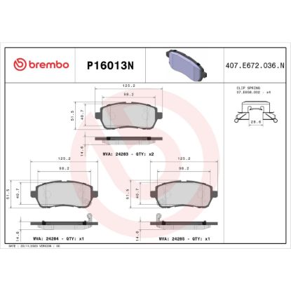 BREMBO DISC BRAKE PAD SET - P16013N
