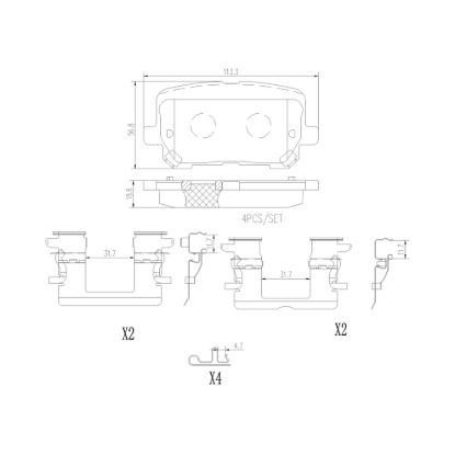 BREMBO DISC BRAKE PAD SET - P18038N