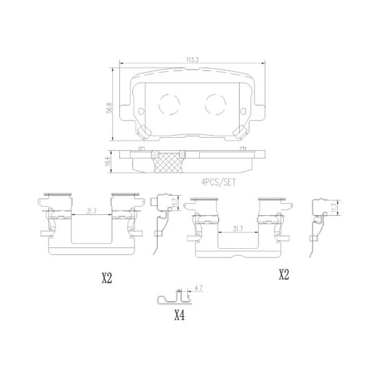 BREMBO DISC BRAKE PAD SET - P18038N