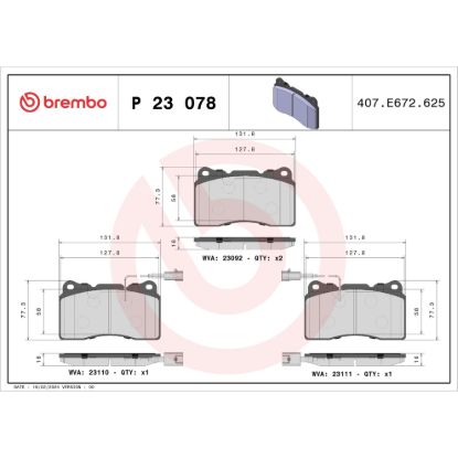 BREMBO DISC BRAKE PAD SET - P23078