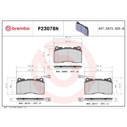 BREMBO DISC BRAKE PAD SET - P23078N