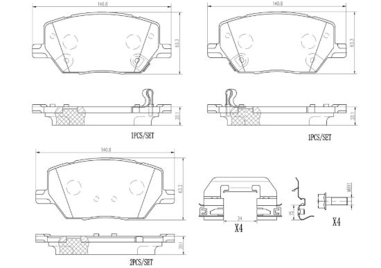 BREMBO DISC BRAKE PAD SET - P23164N