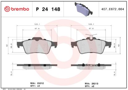 BREMBO BRAKE PAD - P24148