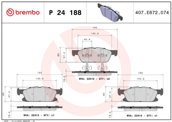 BREMBO BRAKE PAD - P24188