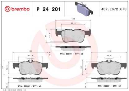 BREMBO DISCBRAKEPADSET LOWMETAL - P24201