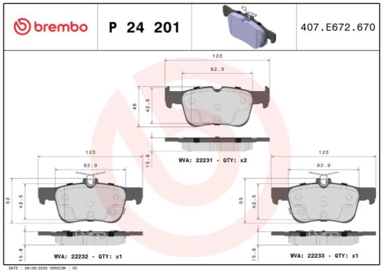 BREMBO DISCBRAKEPADSET LOWMETAL - P24201