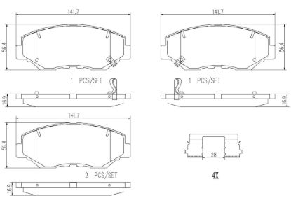 BREMBO DISC BRAKE PAD SET - P28035N