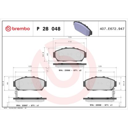 BREMBO DISC BRAKE PAD SET - P28048