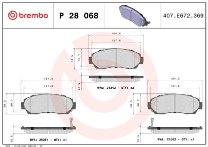 BREMBO BRAKE PAD - P28068